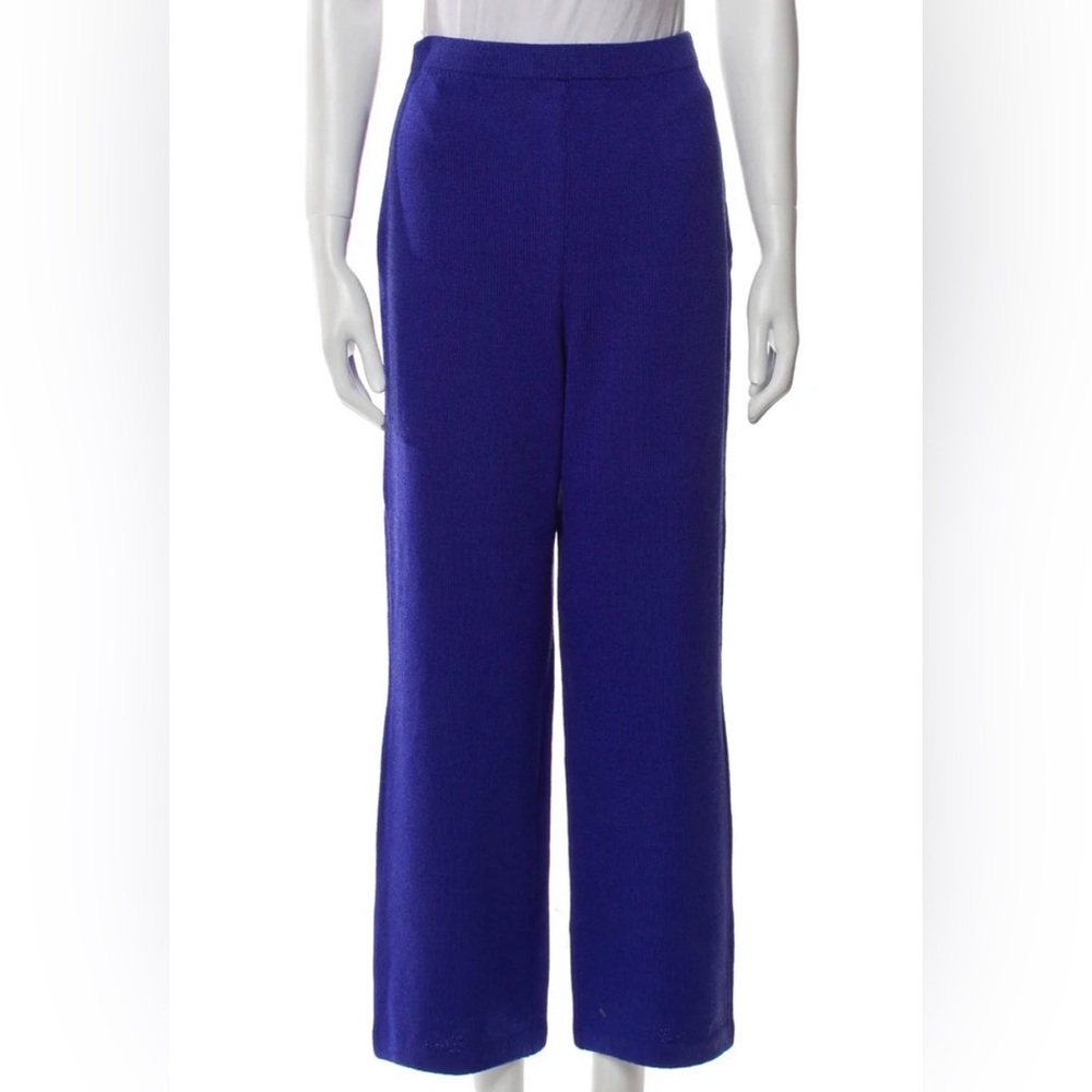ST. JOHN Evening Knit Pant Pull On Pant Cobalt Blue Size 6